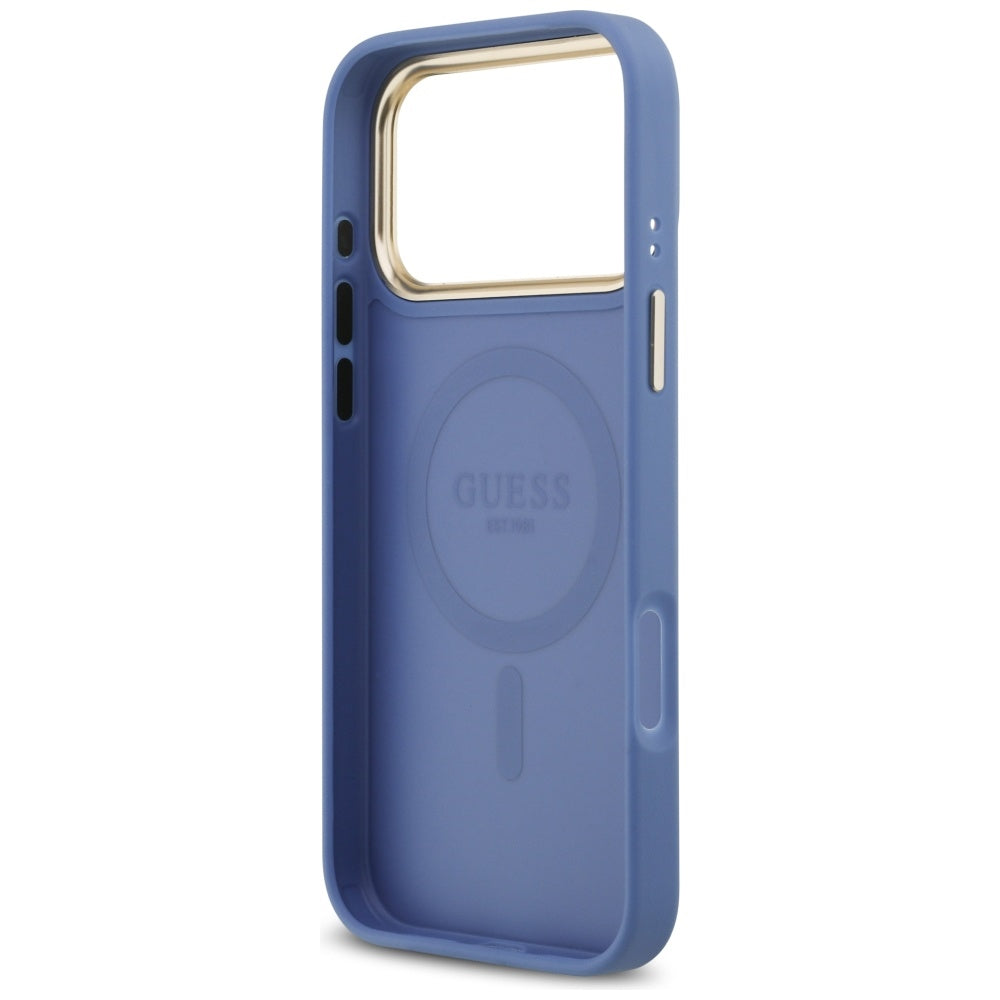 MagSafe Hülle für Apple iPhone 17 Pro, Guess, 4G Classic, Blau