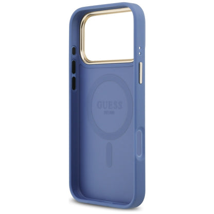 MagSafe Hülle für Apple iPhone 17 Pro, Guess, 4G Classic, Blau