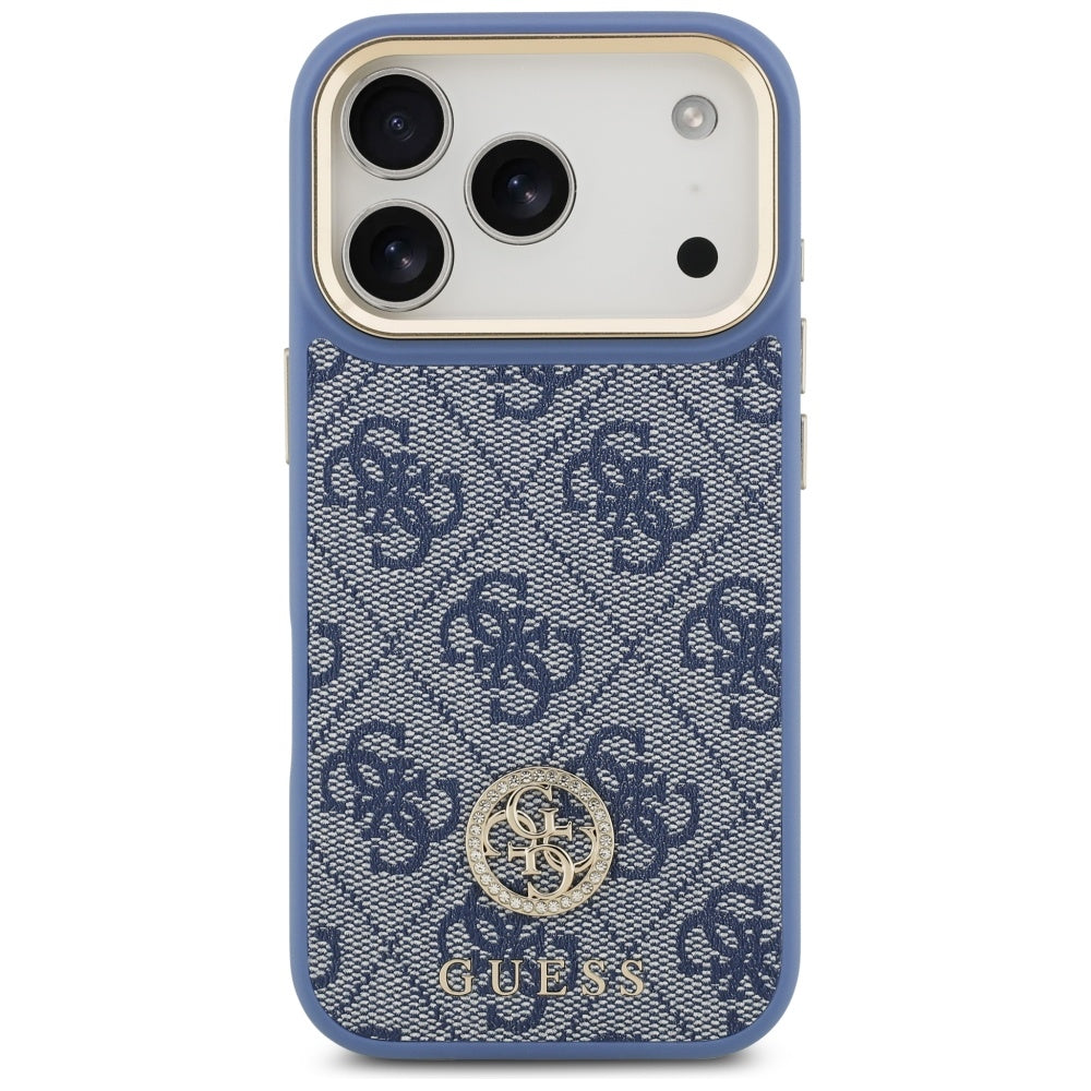 MagSafe Case for Apple iPhone 17 Pro, Guess, 4G Strass Logo, Blue