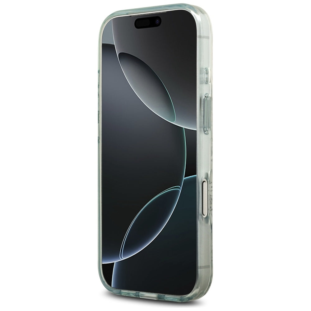 MagSafe Hülle für Apple iPhone 17 Pro, Guess, IML Flower and Tonal Circle, Grün