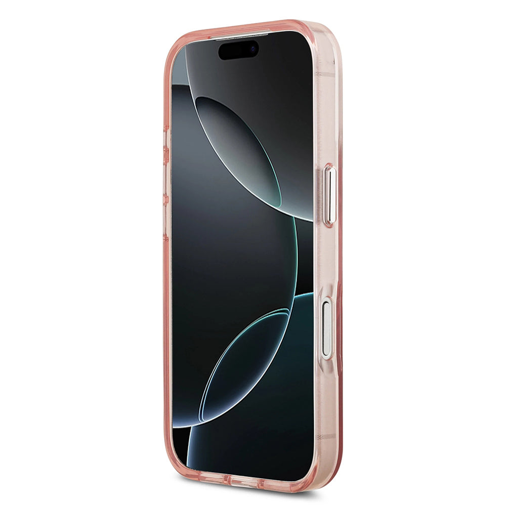 MagSafe Hülle für Apple iPhone 17 Pro, Guess, IML Gradient Triangle Logo, Rosa