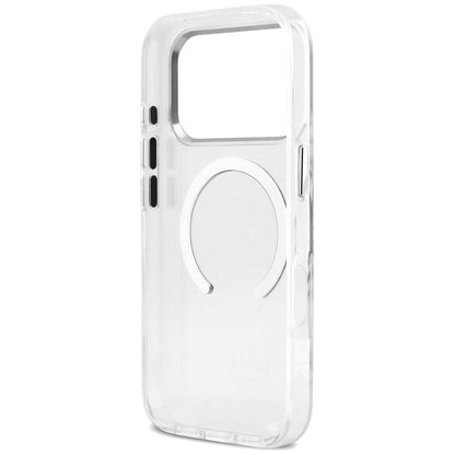 MagSafe Hülle für Apple iPhone 17 Pro, Guess, Metal Outline, Silber