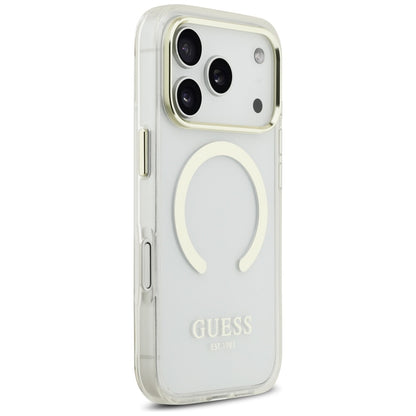 MagSafe Case for Apple iPhone 17 Pro, Guess, Metal Outline, Gold