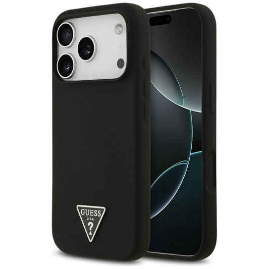 MagSafe Hülle für Apple iPhone 17 Pro, Guess, Triangle Logo, Schwarz