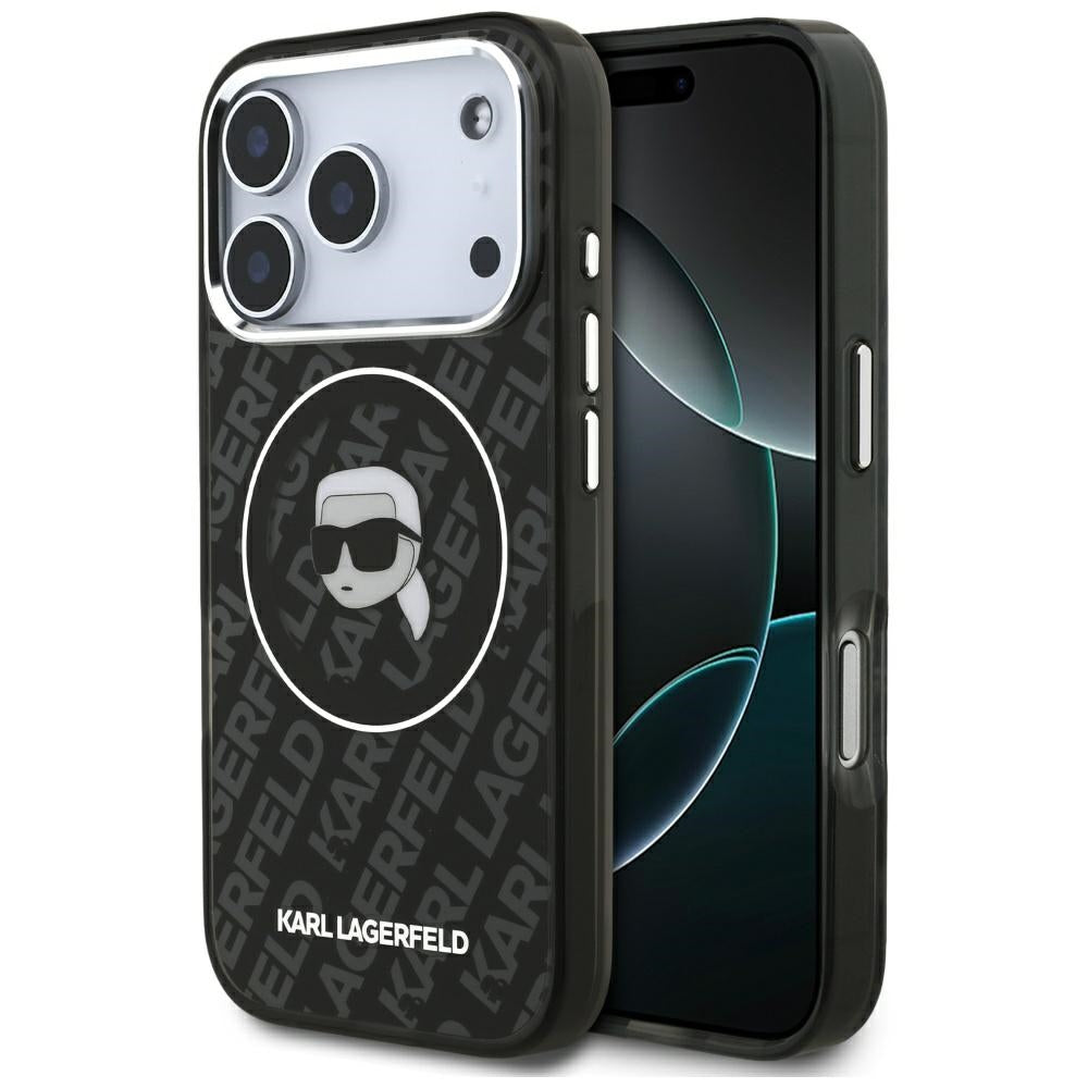 MagSafe Hülle für Apple iPhone 17 Pro, Karl Lagerfeld, IML Karl`s Head, Schwarz