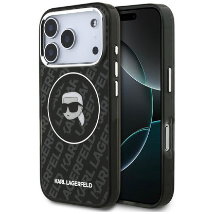 MagSafe Hülle für Apple iPhone 17 Pro, Karl Lagerfeld, IML Karl`s Head, Schwarz