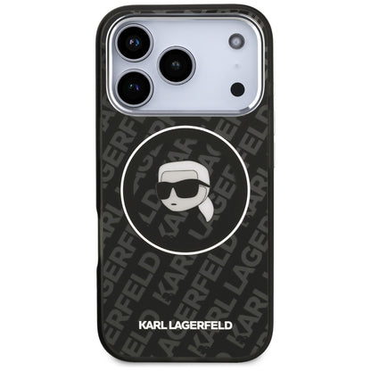 MagSafe Hülle für Apple iPhone 17 Pro, Karl Lagerfeld, IML Karl`s Head, Schwarz