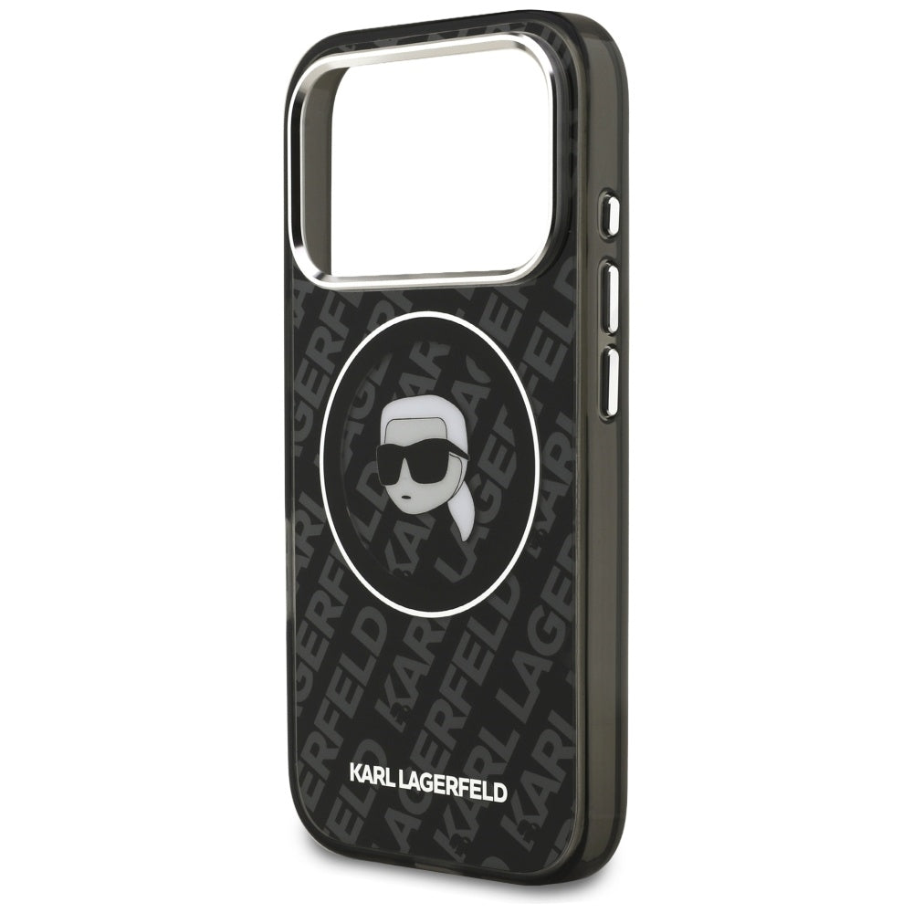 MagSafe Hülle für Apple iPhone 17 Pro, Karl Lagerfeld, IML Karl`s Head, Schwarz