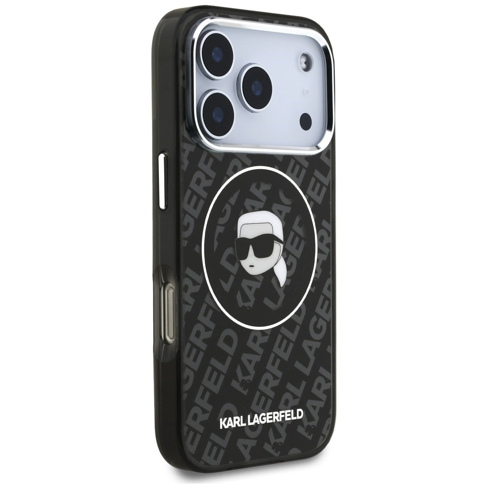 MagSafe Hülle für Apple iPhone 17 Pro, Karl Lagerfeld, IML Karl`s Head, Schwarz