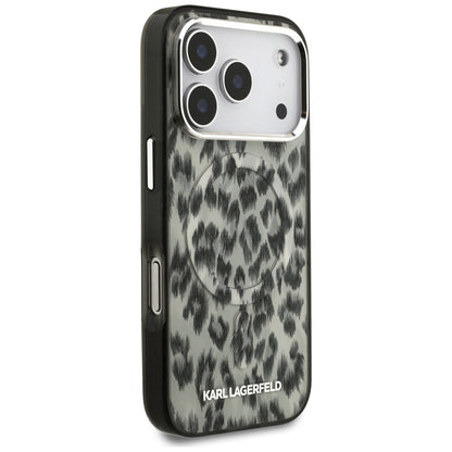 MagSafe Hülle für Apple iPhone 17 Pro, Karl Lagerfeld, IML Leopard Muster, Braun