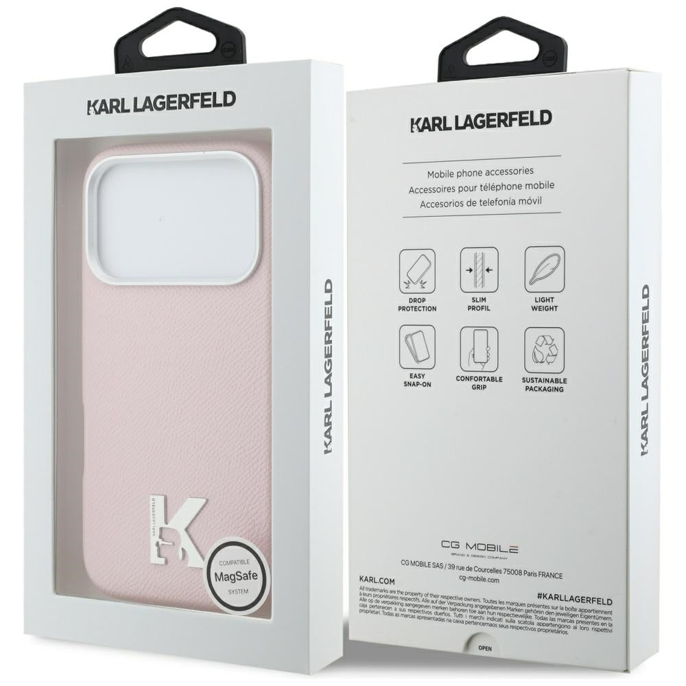 MagSafe Hülle für Apple iPhone 17 Pro, Karl Lagerfeld, Karl Head Logo, Rosa