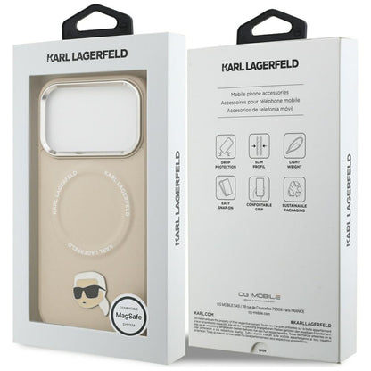 MagSafe Hülle für Apple iPhone 17 Pro, Karl Lagerfeld, Karl Pin, Beige