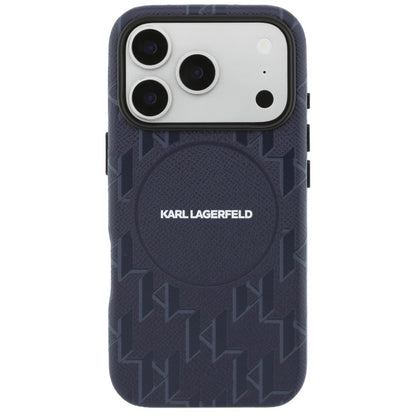 MagSafe Hülle für Apple iPhone 17 Pro, Karl Lagerfeld, KL Monogram Logo, Blau