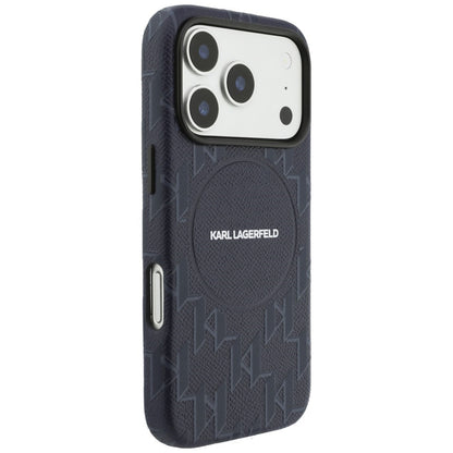 MagSafe Hülle für Apple iPhone 17 Pro, Karl Lagerfeld, KL Monogram Logo, Blau