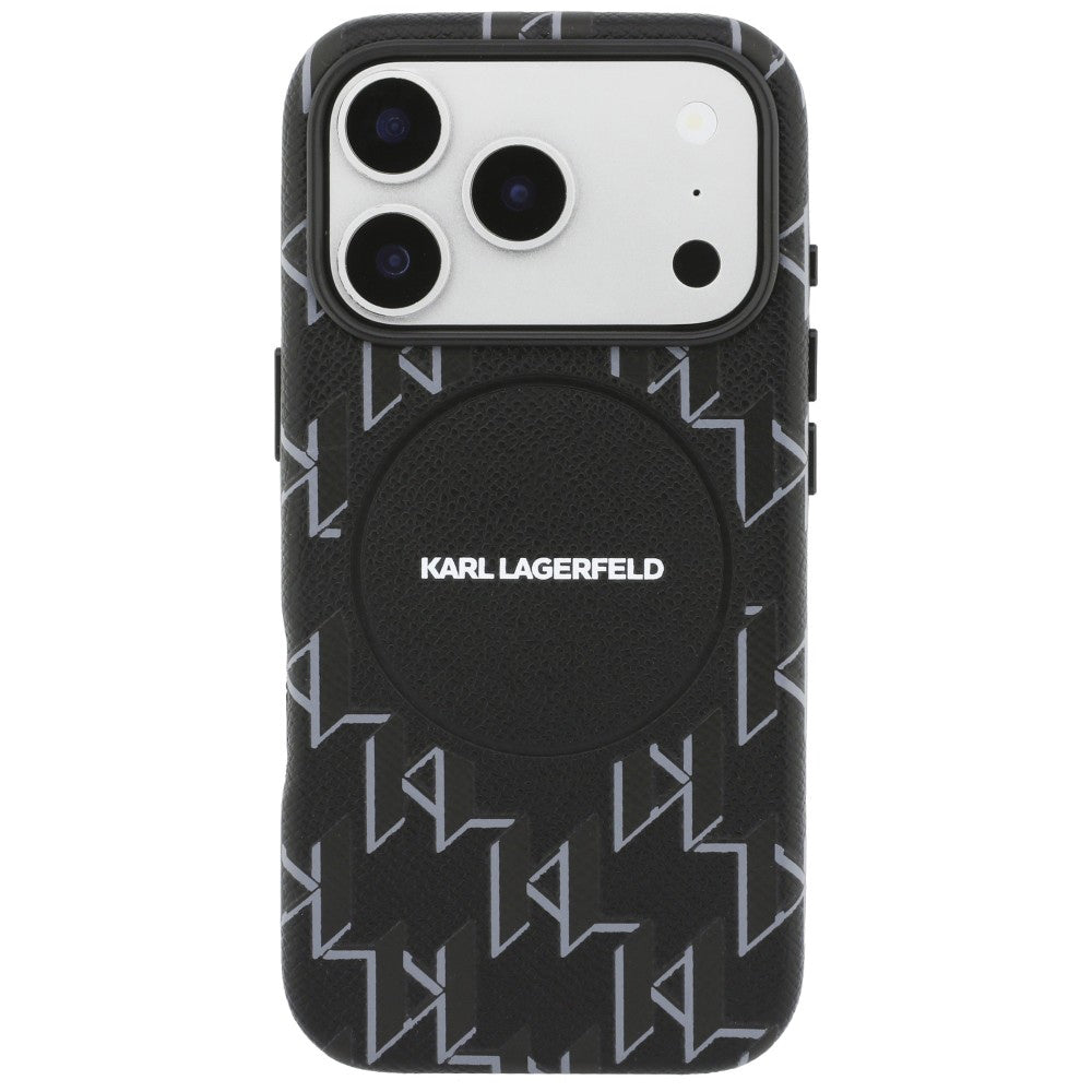 MagSafe Hülle für Apple iPhone 17 Pro, Karl Lagerfeld, KL Monogram Logo, Schwarz