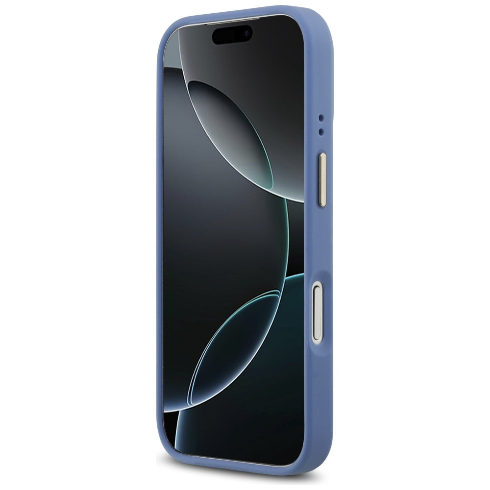 MagSafe Hülle für Apple iPhone 17 Pro Max, Guess, 4G Strass Logo, Blau