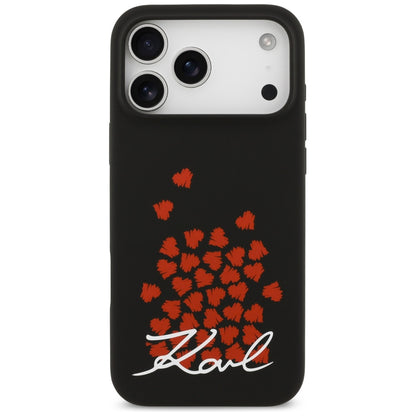 MagSafe Case for Apple iPhone 17 Pro Max, Karl Lagerfeld, Heart Sign Logo, Black