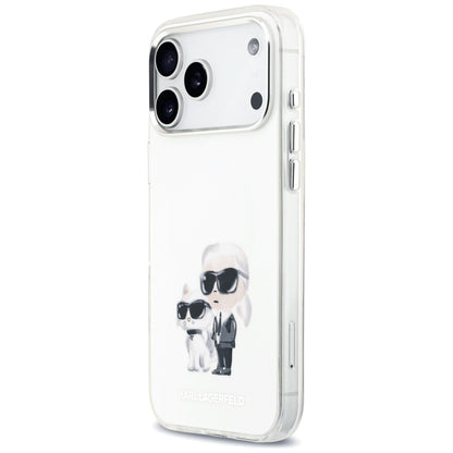 MagSafe Case for Apple iPhone 17 Pro Max, Karl Lagerfeld, IML Aquarelle Karl & Choupette Logo, White