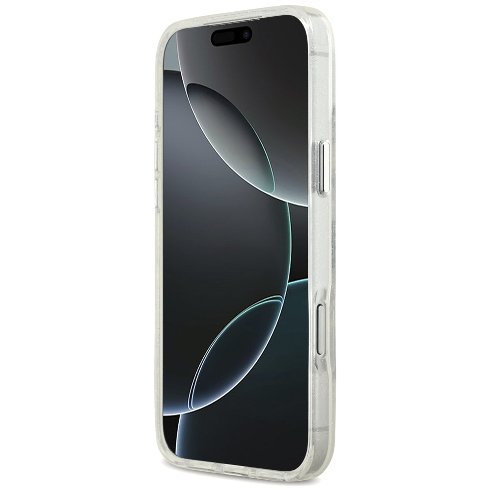 MagSafe Hülle für Apple iPhone 17 Pro Max, Karl Lagerfeld, IML Sketch Logo Glitter Karl & Choupette, Transparent