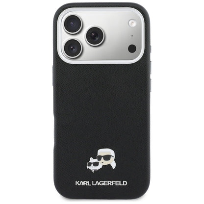 MagSafe Hülle für Apple iPhone 17 Pro Max, Karl Lagerfeld, Karl & Choupette Head's Pin, Schwarz