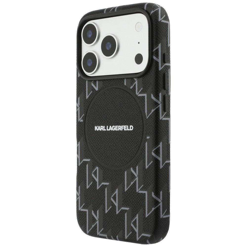 MagSafe Hülle für Apple iPhone 17 Pro Max, Karl Lagerfeld, KL Monogram Logo, Schwarz