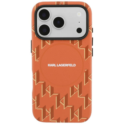 MagSafe Hülle für Apple iPhone 17 Pro Max, Karl Lagerfeld, KL Monogram Logo, Orange