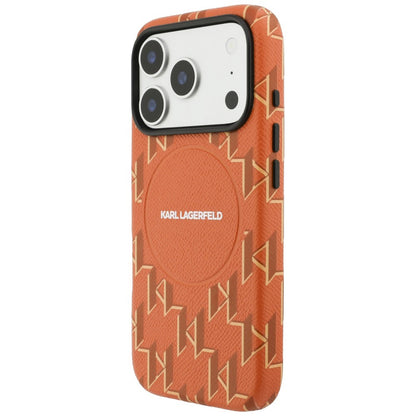 MagSafe Hülle für Apple iPhone 17 Pro Max, Karl Lagerfeld, KL Monogram Logo, Orange