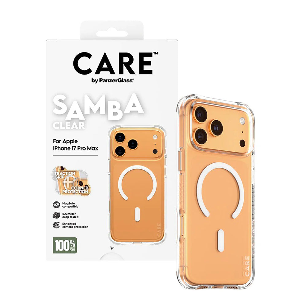 MagSafe Hülle für Apple iPhone 17 Pro Max, PanzerGlass, Care Fashionable, Transparent Weiß