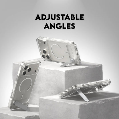 MagSafe Hülle für Apple iPhone 17 Pro Max, PanzerGlass, Care Feature Kickstand, Transparent Weiß