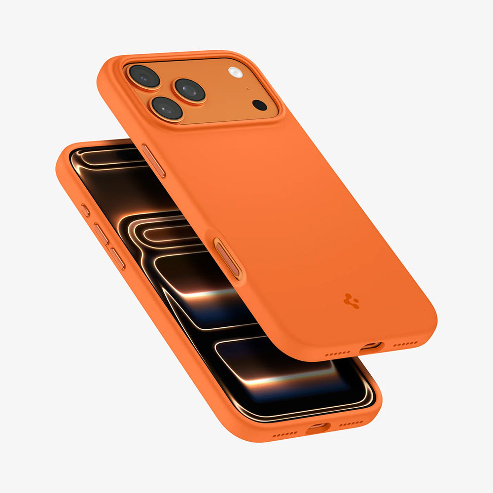 MagSafe-Hülle für Apple iPhone 17 Pro Max, Spigen, Silicone Fit, Orange ACS11378