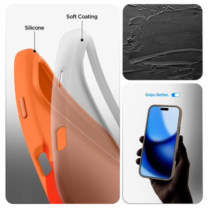 MagSafe-Hülle für Apple iPhone 17 Pro Max, Spigen, Silicone Fit, Orange ACS11378