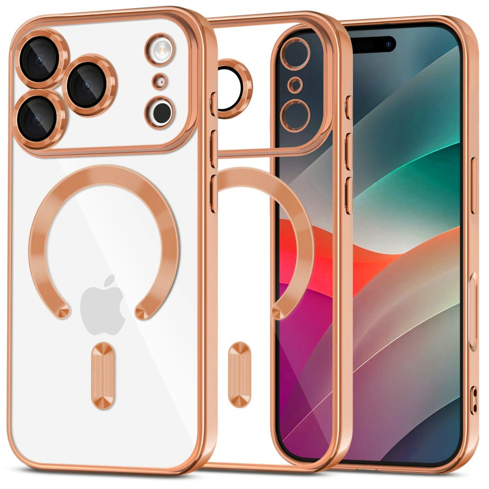 MagSafe Case for Apple iPhone 17 Pro Max, Techsuit, Luxury Crystal, Orange