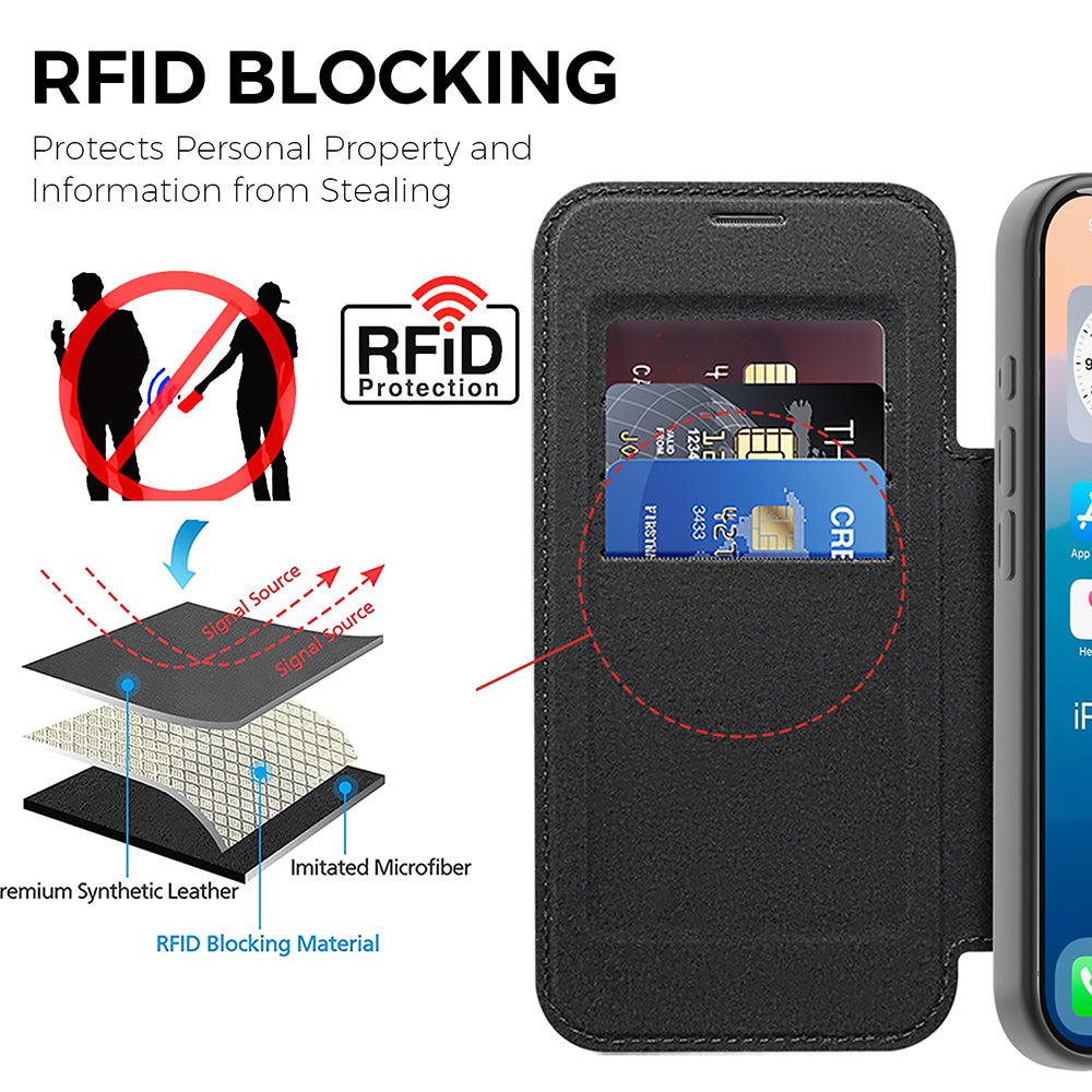 MagSafe Hülle für Apple iPhone 17 Pro Max, Techsuit, SmartMag Book, Rosa