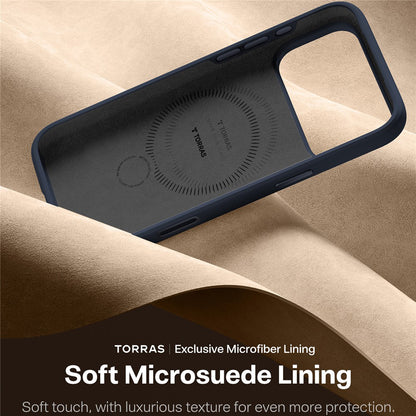 MagSafe Hülle für Apple iPhone 17 Pro Max, Torras, QPRO Silikon, Blau