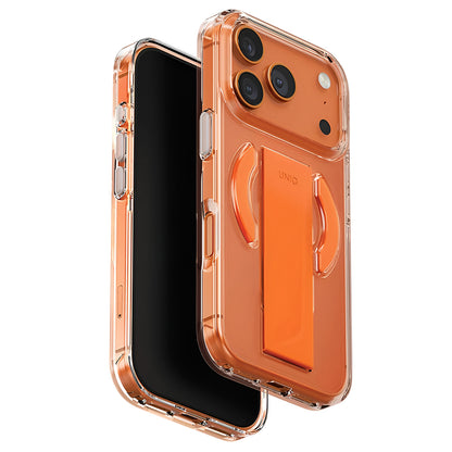 MagSafe-Hülle für Apple iPhone 17 Pro Max, UNIQ, Heldro Air MagClick, Transparent Orange