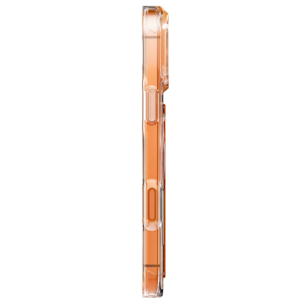 MagSafe-Hülle für Apple iPhone 17 Pro Max, UNIQ, Heldro Air MagClick, Transparent Orange