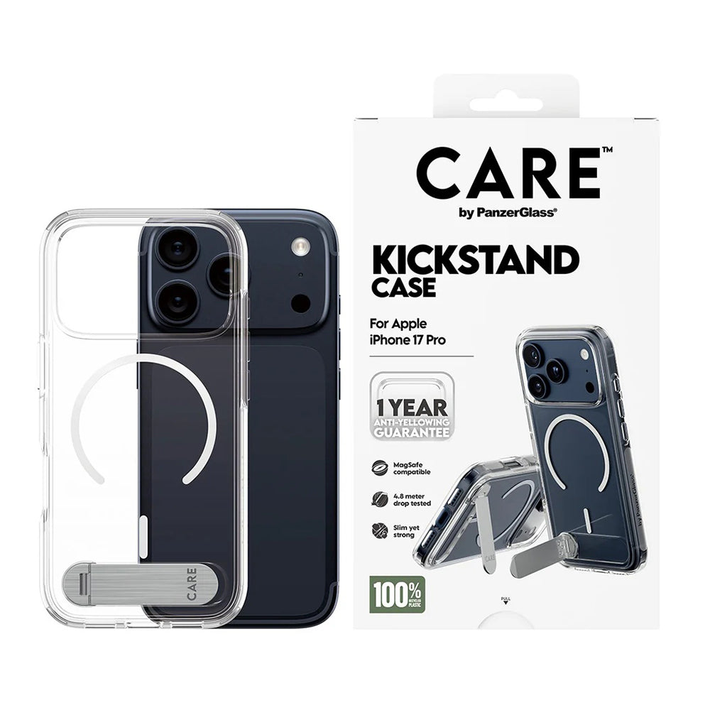 MagSafe Hülle für Apple iPhone 17 Pro, PanzerGlass, mit Kickstand, Transparent