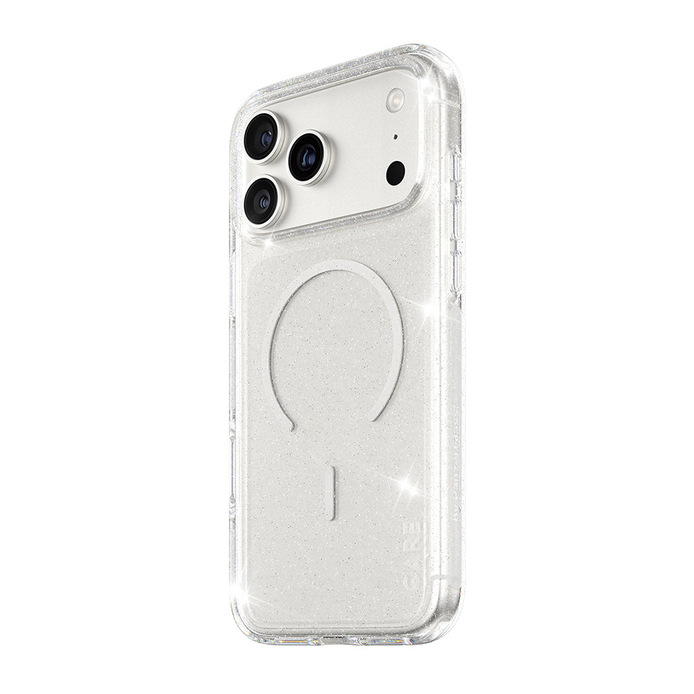 MagSafe Hülle für Apple iPhone 17 Pro, PanzerGlass, Care Urban Explorer Star Lit, Transparent Weiß