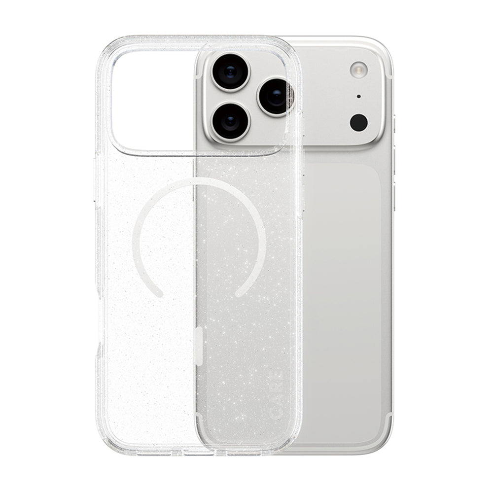 MagSafe Hülle für Apple iPhone 17 Pro, PanzerGlass, Care Urban Explorer Star Lit, Transparent Weiß