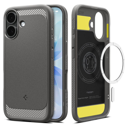 MagSafe Hülle für Apple iPhone 17, Spigen, Rugged Armor, Grau