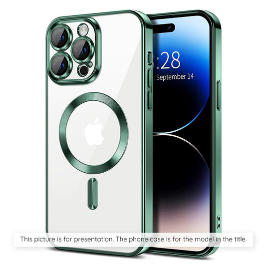 MagSafe Hülle für Apple iPhone 17, Techsuit, Luxury Crystal, Dunkelgrün