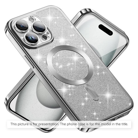 MagSafe Hülle für Apple iPhone 17, Techsuit, Luxury Glitter, Silber