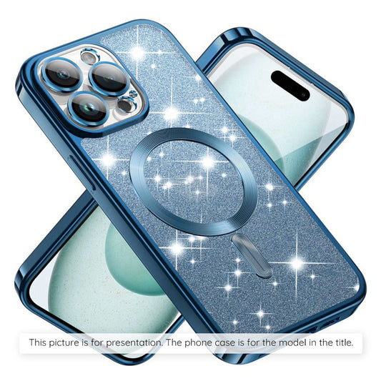 MagSafe Hülle für Apple iPhone 17, Techsuit, Luxury Glitter, Blau