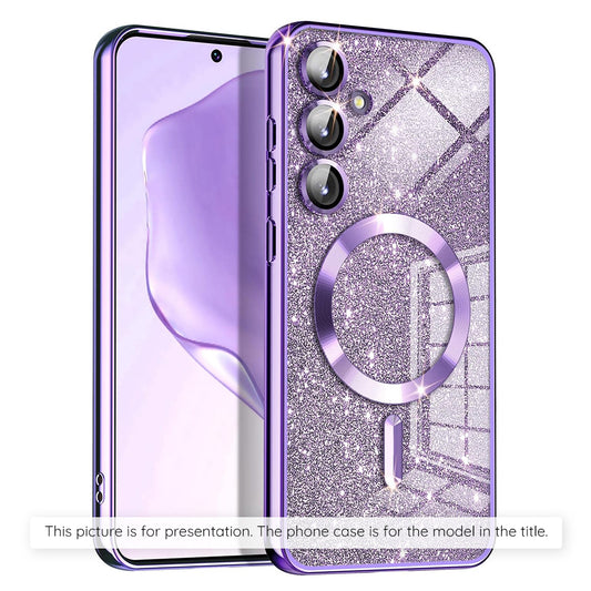MagSafe Hülle für Apple iPhone 17, Techsuit, Luxury Glitter, Helles Lila