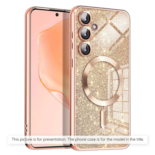 MagSafe Hülle für Apple iPhone 17, Techsuit, Luxury Glitter, Roségold
