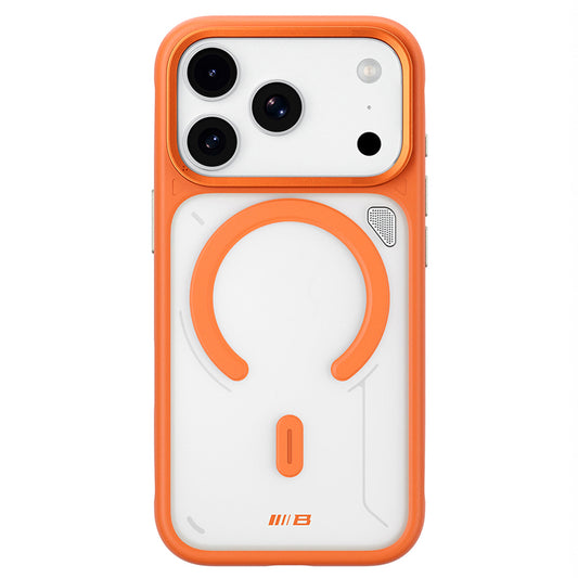 MagSafe-Hülle für Apple iPhone 18 Pro / 17 Pro, Blueo, Heat Dissipation Stand, transparent satiniert in Orange