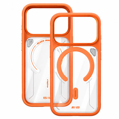 MagSafe-Hülle für Apple iPhone 18 Pro / 17 Pro, Blueo, Heat Dissipation Stand, transparent satiniert in Orange