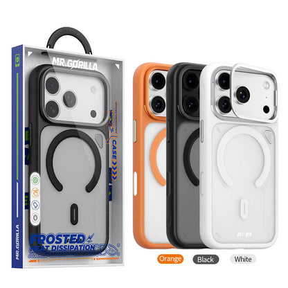 MagSafe-Hülle für Apple iPhone 18 Pro / 17 Pro, Blueo, Heat Dissipation Stand, transparent satiniert in Orange