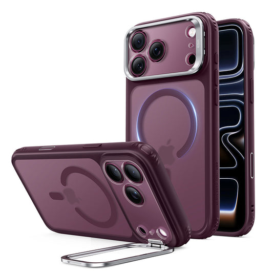 MagSafe-Hülle für Apple iPhone 18 Pro / 17 Pro, ESR, Classic Hybrid Kickstand, Dunkelrotes Satin