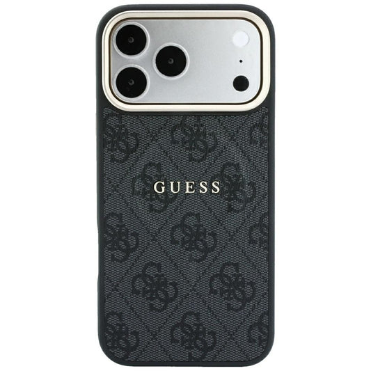 MagSafe-Hülle für Apple iPhone 18 Pro / 17 Pro, Guess, 4G Embossed Classic, Schwarz